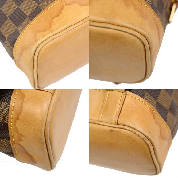 LOUIS VUITTON Logo Soho Backpack Bag Damier Ebene Leather Brown - Picture 8 of 16